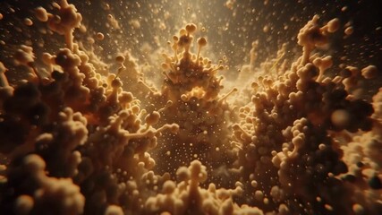 Wall Mural - Abstract Gold Dust Cloud Golden Particle Explosion Fantasy