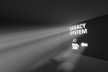 LEGACY SYSTEM rays volume light concept 3d illustration