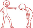 © Tasleem - Laughing at someone bullying concept stick figure illustration editable stock