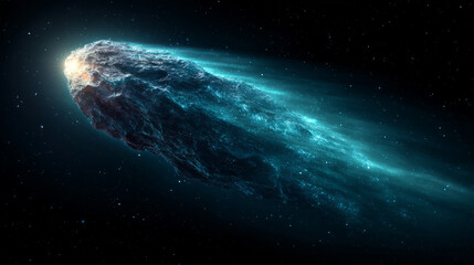 Wall Mural - Glowing Comet Trail with Sparkling Particles