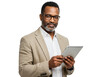© nasima0204 - Man holding a tablet computer isolated on transparent background