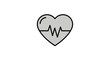 © hamzahalderad - Heartbeat line inside a grey heart icon representing health and medical care.