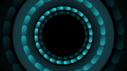 Wall Mural - Dark blue minimal hi-tech geometric background with linear circles. Seamless looping minimal motion design. Video animation Ultra HD 4K 3840x2160