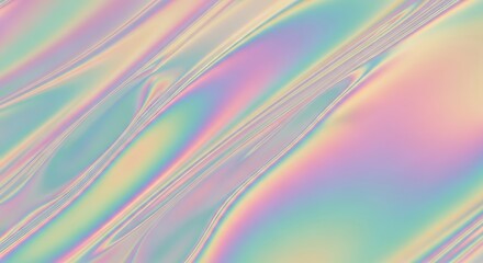 Wall Mural - Abstract Swirling Holographic Iridescent Liquid Surface With Pastel Colors image photo