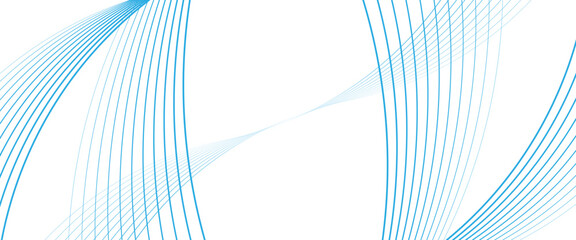 Wall Mural - Vector modern blue wave curves line for banner design