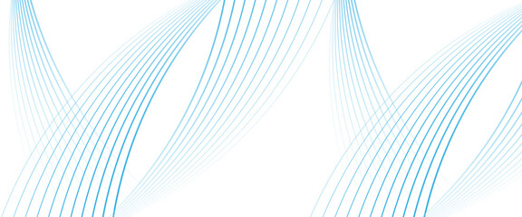 Wall Mural - Vector modern blue wave curves line for banner design