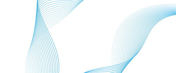 Wall Mural - Vector modern blue wave curves line for banner design