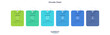 © AKrasov - Business infographic of rectangular 6 step process presenting statistical diagrams, percentage analysis, human resource and artificial intelligence for presentation. Vector Illustration