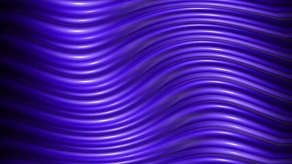 Wall Mural - Wavy Glossy 3D Background Animation with Fluid Metallic Surface and Abstract Motion Design, Luxury Futuristic Loop for Digital Visuals
