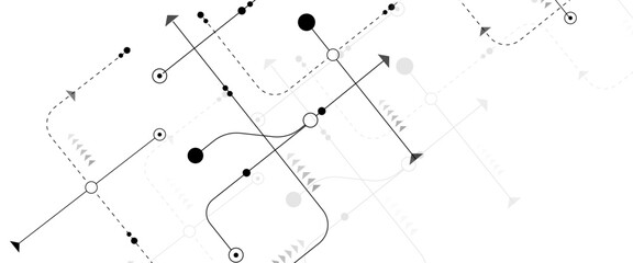 Wall Mural - Vectors Abstract connecting lines and dots. Social networking, network connection and global communication technology background.