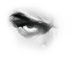 © Vallabh soni - Dynamic Dotted Gaze, Furious Eye Halftone Dotted Abstract Vector Illustration.