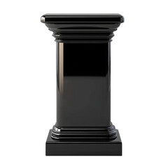 Elegant black pedestal stand isolated on transparent background