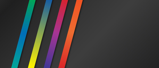 Wall Mural - Abstract colorful stripe diagonal on black background with space