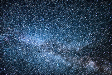 Wall Mural - Star Trails of Milky Way Galaxy in Northeast Sky at 24mm Astrophotography in California USA