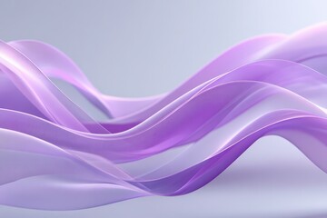 Wall Mural - Graceful flowing waves of elegant lavender and purple translucent fabric