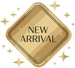 © Ayush - Vector art of golden rhombus shape with text new arrival and sparkling stars, , signifying a fresh product launch