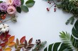 © fatemaakter - Floral Arrangement Border: An artful composition of assorted flowers and foliage forms a charming border, offering a fresh, natural aesthetic and a burst of color.