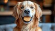 © RONNY - Golden retriever dog with biscuit in mouth