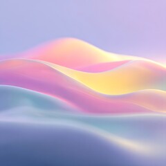 Wall Mural - A serene abstract composition of soft, pastel-hued waves flowing gracefully, creating a calming and dreamy atmosphere.