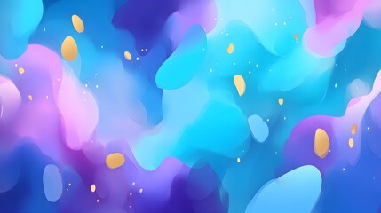 Wall Mural - Colorful abstract background with vibrant shades of blue, purple, and soft gold highlights.