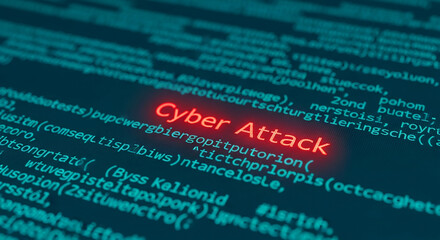 Close-up of teal code with red 