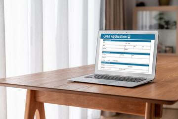 Wall Mural - Online loan application form for modish digital information collection on the internet network