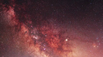 Wall Mural - Close-up Milky Way galaxy, starry sky  timelapse . Deep space background. 