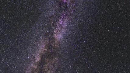 Wall Mural - Starry sky timelapse background. Beautiful night sky with Milky Way galaxy on dark sky.
