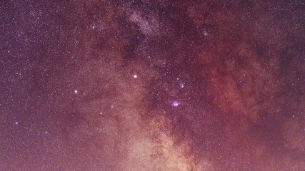 Wall Mural - Close-up Milky Way galaxy, starry sky  timelapse . Deep space background. 