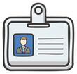 © Анатолій Трачук - Business Identification Badge Cartoon Icon for Access and Security