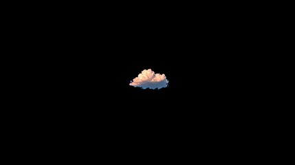 isolated cloud against dark background illustrating concept of weather