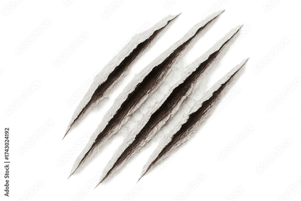 Aggressive Ripped Stock-Illustration „Claw marks creating a ripped and torn effect ...