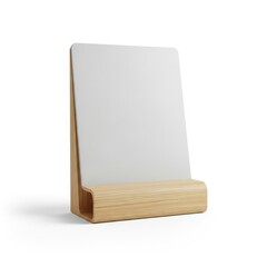 Wall Mural - Blank slate on wooden stand on white background