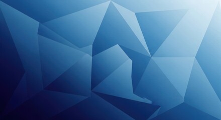 A blue and white abstract geometric pattern with a gradient effect.