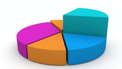 Pie Chart 3d Colorful Graph Diagram Report