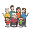 © fiqri - Happy Multi-Generational Asian Family Illustration