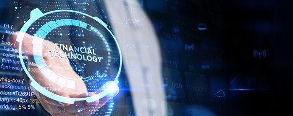 Wall Mural - Fintech -financial technology concept. Business, Technology, Internet and network concept.
