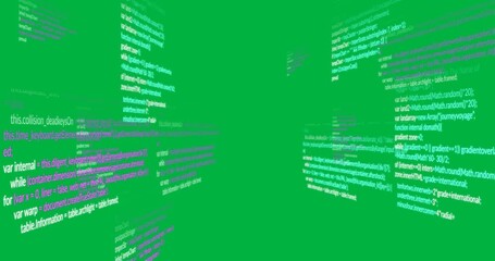 Canvas Print - Animation of blue, purple and white computer data processing over transparent background