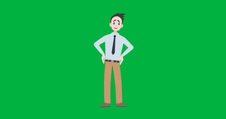 Wall Mural - Animation of caucasian businessman talking on transparent background