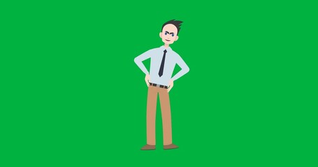 Wall Mural - Animation of caucasian businessman talking on transparent background