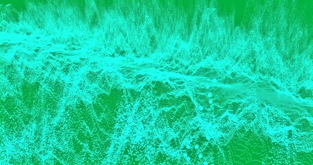 Wall Mural - Animation of white digital mesh waving on transparent background