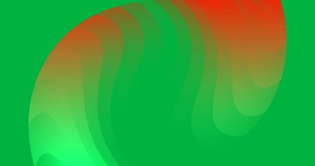 Wall Mural - Animation of glowing green to yellow light wave moving on transparent background