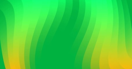 Wall Mural - Animation of glowing green to yellow light wave moving on transparent background