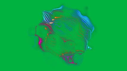Wall Mural - Animation of purple, pink and blue mesh flickering on transparent background