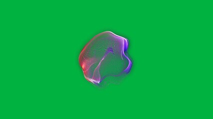 Wall Mural - Animation of purple and pink mesh spinning on transparent background