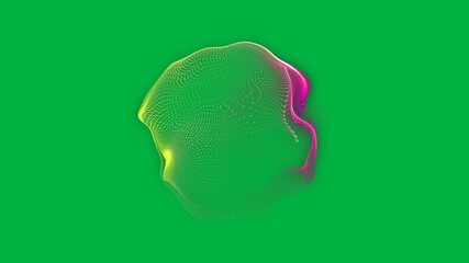Wall Mural - Animation of purple and green mesh spinning on transparent background