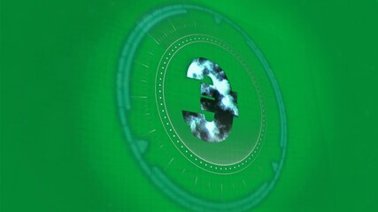 Wall Mural - Animation of euro rotating in processing circle over clear background