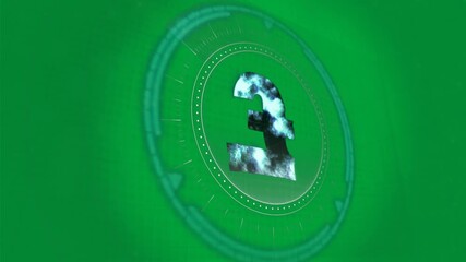 Wall Mural - Animation of pound rotating in processing circle over clear background