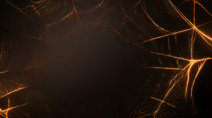 Abstract glowing orange lines and particles forming a network
