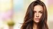 © Tiana_Geo - woman with long, healthy dark hair. Young brunette model with smooth, shiny hair in motion. Beauty portrait perfect for hair care, shampoo, and salon advertisements.